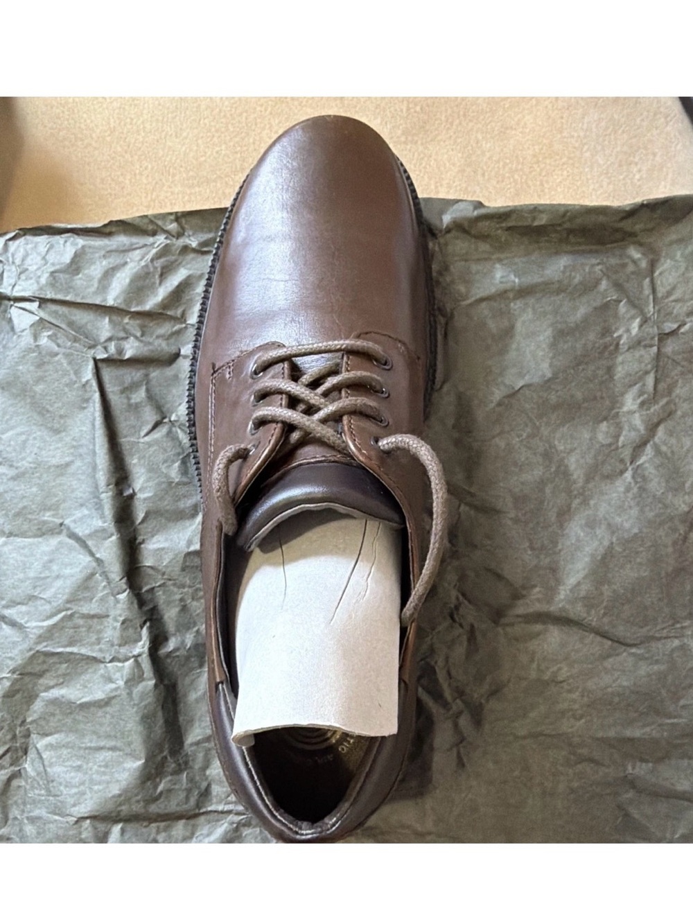 Rockport Men's Brown Leather Waterproof Lace-Up Derby Dress Shoes Round Toe 10